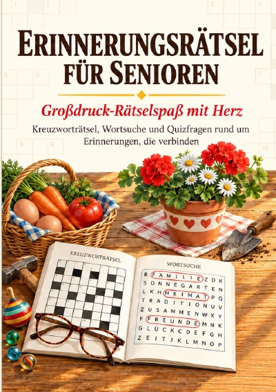 'Cover von Erinnerungsrätsel für Senioren Großdruck-Rätselspaß mit Herz'-Cover