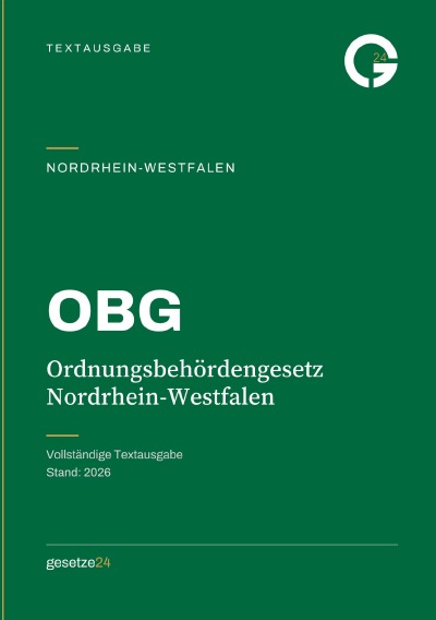'Cover von OBG – Ordnungsbehördengesetz Nordrhein-Westfalen'-Cover