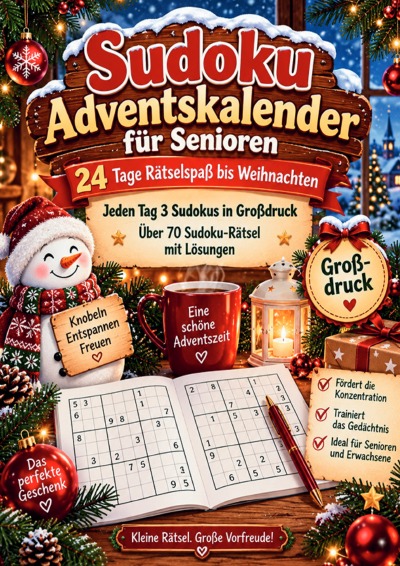 'Cover von Sudoku Adventskalender für Senioren'-Cover