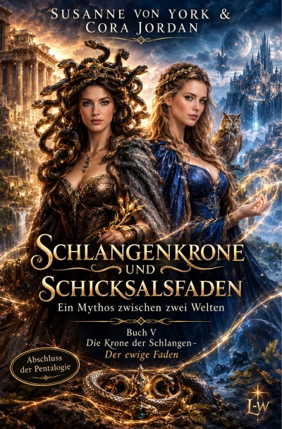 'Cover von Schlangenkrone und Schicksalsfaden – Ein Mythos zwischen zwei Welten – Buch 5 – Die Krone der Schlangen – Der ewige Faden'-Cover