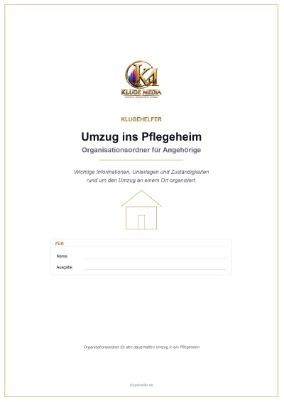 'Cover von Umzug ins Pflegeheim – Organisationsordner für Angehörige'-Cover