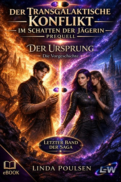 'Cover von Der Transgalaktische Konflikt – Im Schatten der Jägerin – Buch 7 von 7 – Prequell – Der Ursprung'-Cover