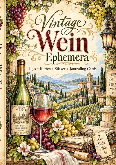 'Cover von Vintage Wein Ephemera'-Cover