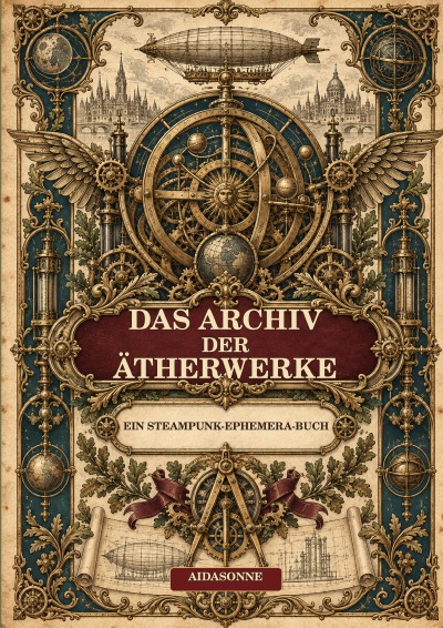 'Cover von DAS ARCHIV DER ÄTHERWERKE – Steampunk Ephemera Buch A4 | 80 Motive'-Cover
