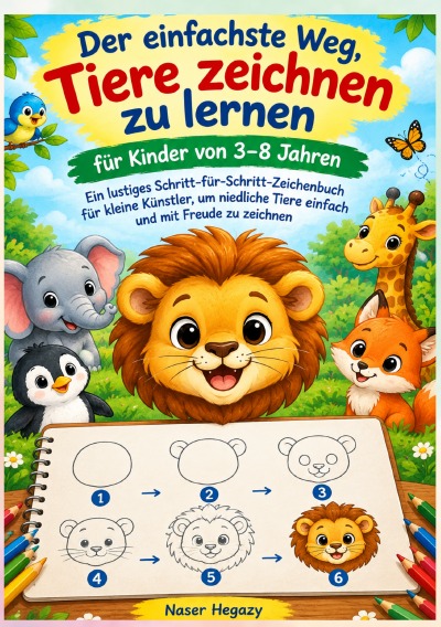 'Cover von Der einfachste Weg, Tiere zeichnen zu lernen – für Kinder von 3–8 Jahren'-Cover