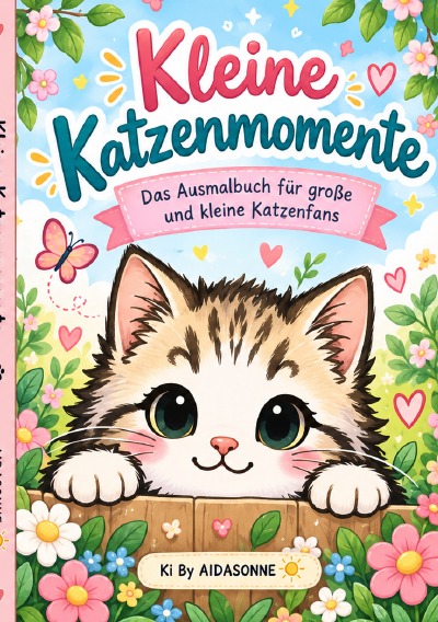 'Cover von **Kleine Katzenmomente – Katzen-Ausmalbuch A5**'-Cover