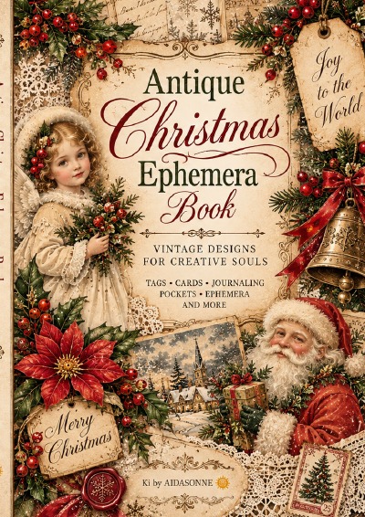 'Cover von Antique Christmas Ephemera Book – A4 – 80 Seiten'-Cover