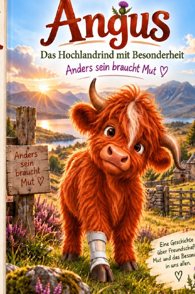 'Cover von „Angus –  Das Hochlandrind mit Besonderheit“ Anders sein braucht Mut'-Cover