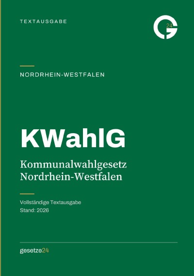 'Cover von KWahlG – Kommunalwahlgesetz Nordrhein-Westfalen'-Cover