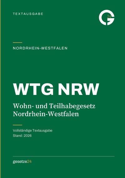 'Cover von WTG NRW – Wohn- und Teilhabegesetz Nordrhein-Westfalen'-Cover