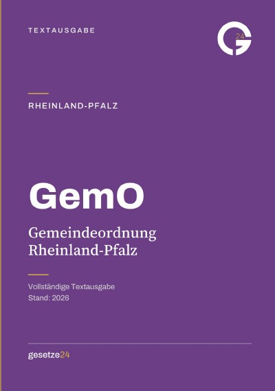 'Cover von GemO – Gemeindeordnung Rheinland-Pfalz'-Cover