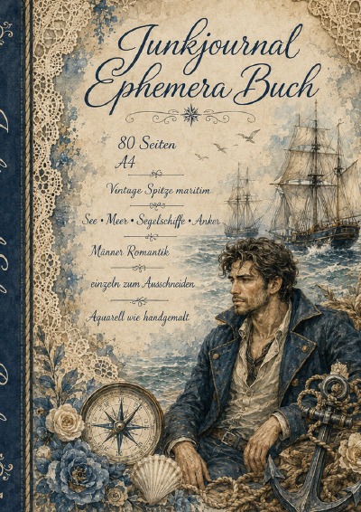 'Cover von Junkjournal Ephemera Buch – Maritim & Vintage'-Cover