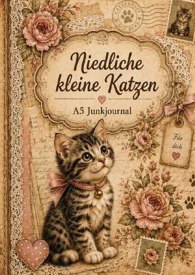 'Cover von **Niedliche kleine Katzen – A5 Junkjournal**'-Cover