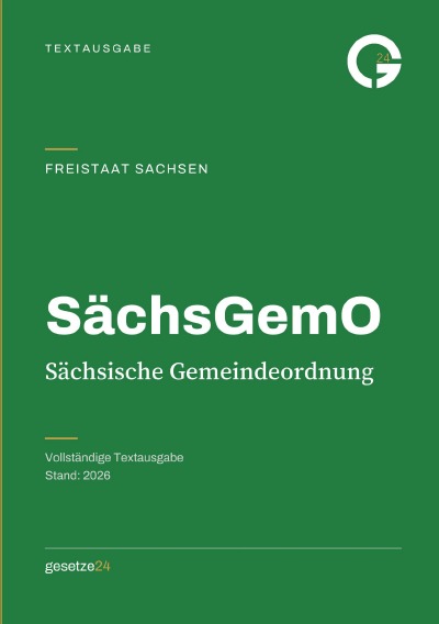 'Cover von SächsGemO – Sächsische Gemeindeordnung'-Cover