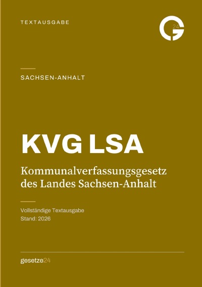 'Cover von KVG LSA – Kommunalverfassungsgesetz des Landes Sachsen-Anhalt'-Cover