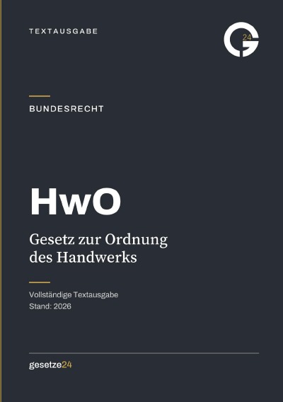 'Cover von HwO – Handwerksordnung'-Cover
