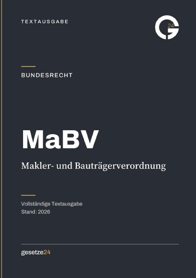 'Cover von MaBV – Makler- und Bauträgerverordnung'-Cover