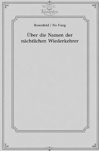 'Cover von Über die Namen der nächtlichen Wiederkehrer'-Cover