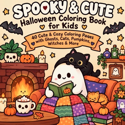 'Cover von SPOOKY & CUTE Halloween Coloring Book for Kids'-Cover