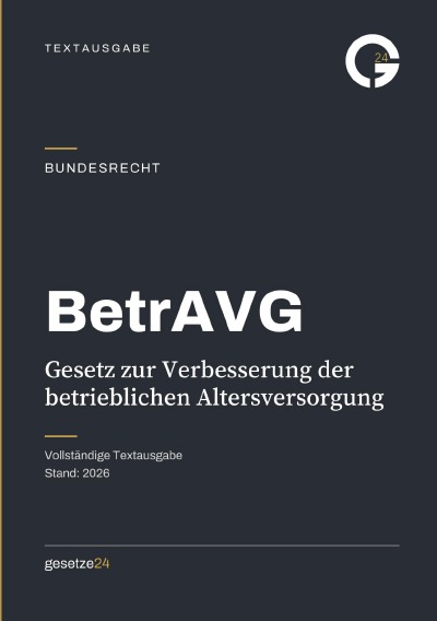 'Cover von BetrAVG – Gesetz zur Verbesserung der betrieblichen Altersversorgung'-Cover