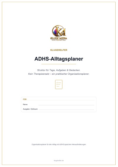'Cover von KlugeHelfer ADHS-Alltagsplaner'-Cover