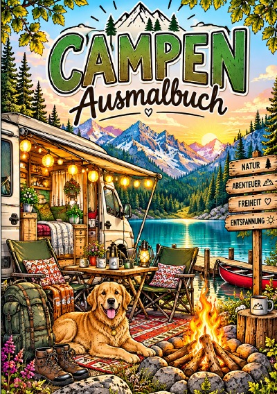 'Cover von Campen Ausmalbuch'-Cover