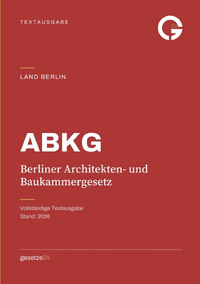 'Cover von ABKG – Berliner Architekten- und Baukammergesetz'-Cover