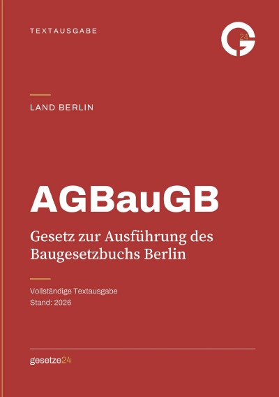 'Cover von AGBauGB – Gesetz zur Ausführung des Baugesetzbuchs Berlin'-Cover
