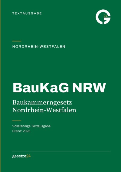 'Cover von BauKaG NRW – Baukammerngesetz Nordrhein-Westfalen'-Cover