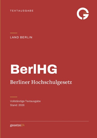 'Cover von BerlHG – Berliner Hochschulgesetz'-Cover
