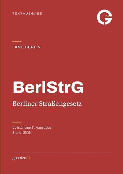 'Cover von BerlStrG – Berliner Straßengesetz'-Cover
