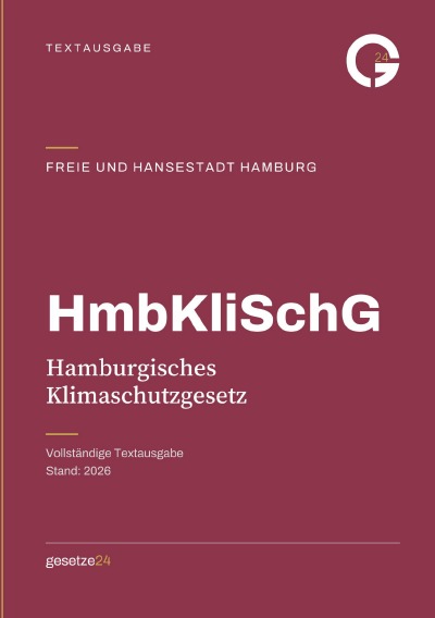 'Cover von HmbKliSchG – Hamburgisches Klimaschutzgesetz'-Cover
