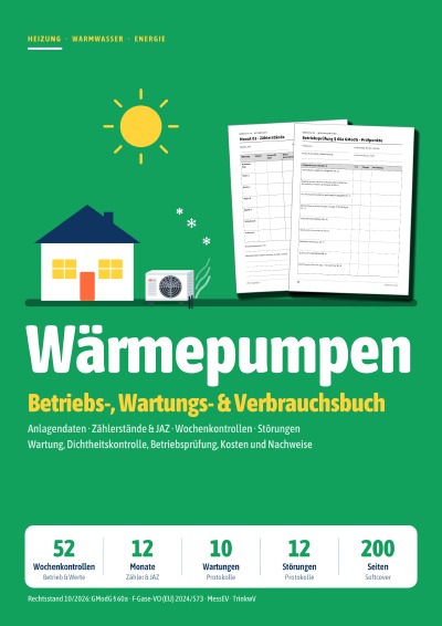 'Cover von Wärmepumpen – Betriebs-, Wartungs- & Verbrauchsbuch'-Cover