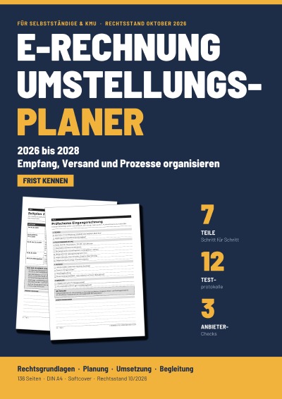 'Cover von E-Rechnung Umstellungsplaner 2026 bis 2028'-Cover
