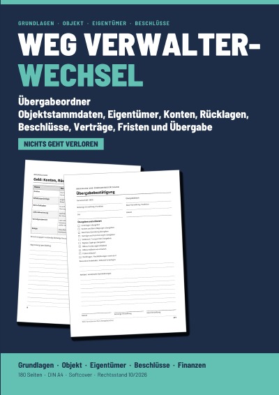 'Cover von WEG Verwalterwechsel Übergabeordner'-Cover