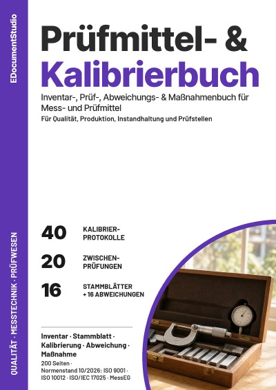 'Cover von Prüfmittel- & Kalibrierbuch'-Cover