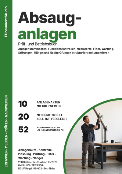 'Cover von Absauganlagen Prüf- und Betriebsbuch'-Cover