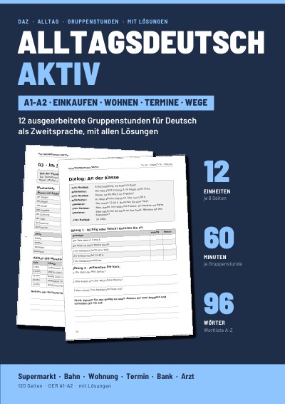 'Cover von AlltagsDeutsch aktiv – Einkaufen, Wohnen, Termine und Wege A1–A2'-Cover