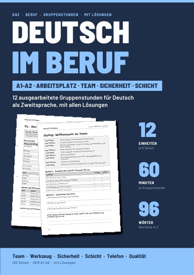 'Cover von Deutsch im Beruf – Arbeitsplatz, Team, Sicherheit und Schicht A1–A2'-Cover
