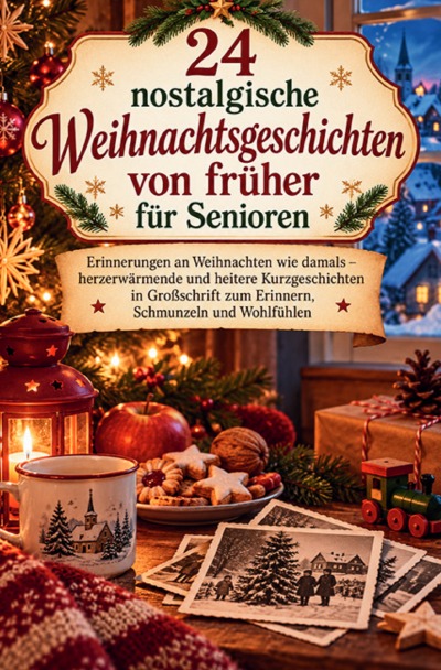 'Cover von 24 nostalgische Weihnachtsgeschichten von früher für Senioren'-Cover