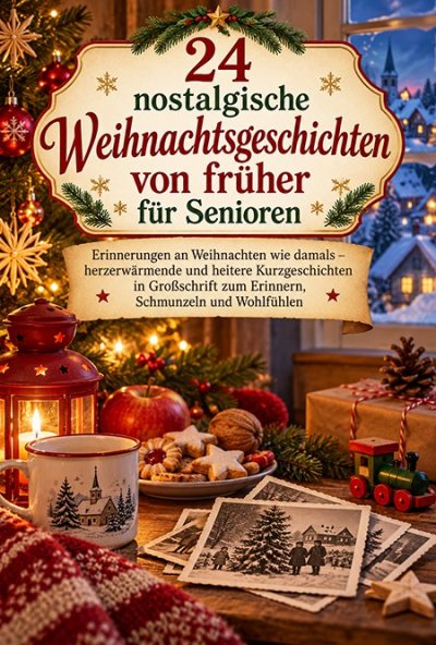 'Cover von 24 nostalgische Weihnachtsgeschichten von früher für Senioren'-Cover