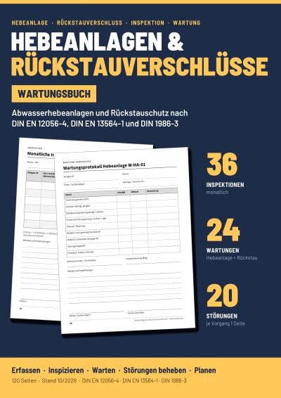 'Cover von Hebeanlagen & Rückstauverschlüsse – Wartungsbuch'-Cover