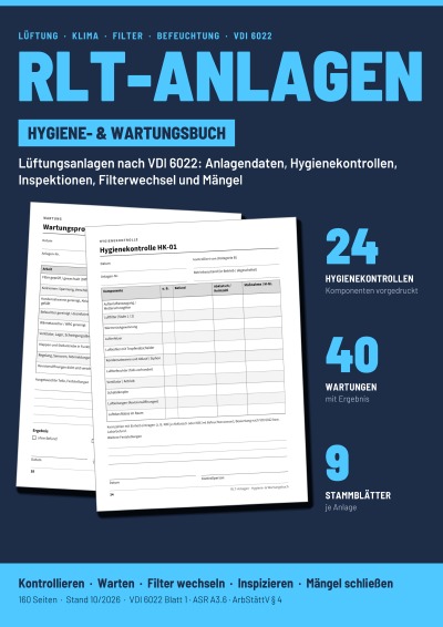 'Cover von RLT-Anlagen – Hygiene- & Wartungsbuch'-Cover