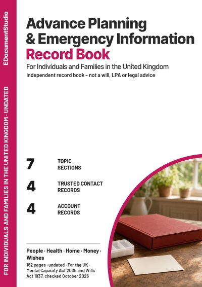 'Cover von Advance Planning & Emergency Information Record Book'-Cover