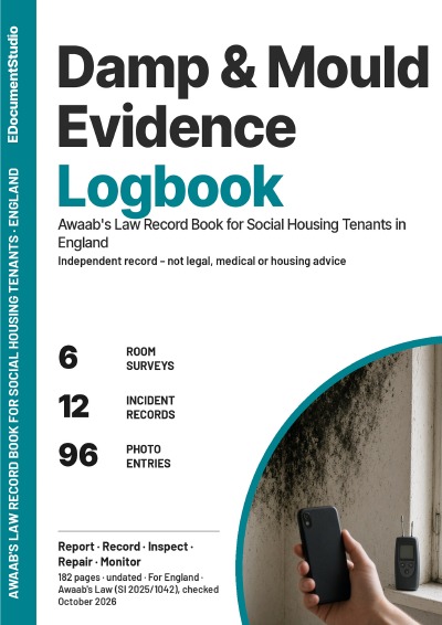 'Cover von Damp & Mould Evidence Logbook'-Cover
