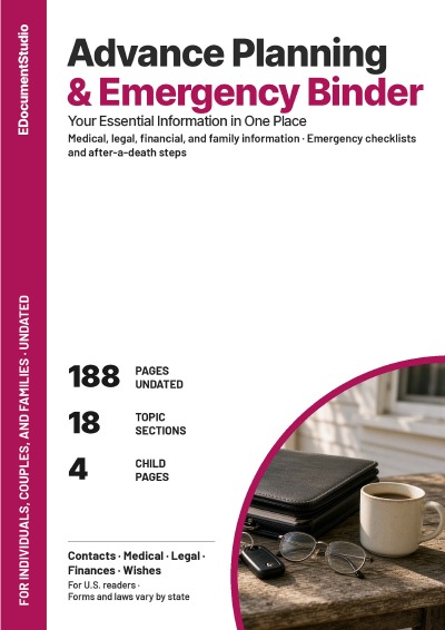 'Cover von Advance Planning & Emergency Binder'-Cover