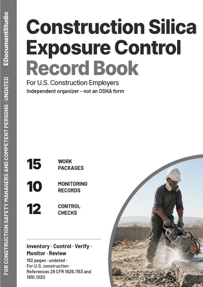 'Cover von Construction Silica Exposure Control Record Book'-Cover