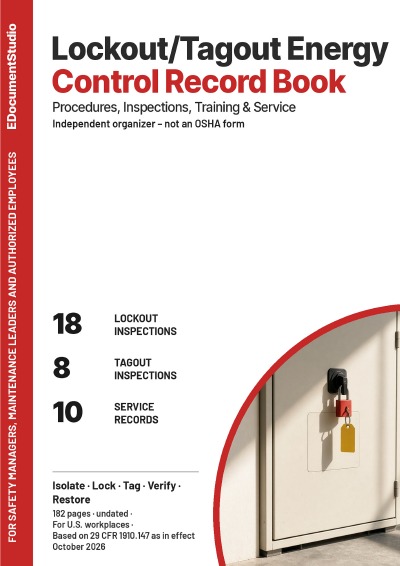 'Cover von Lockout/Tagout Energy Control Record Book'-Cover