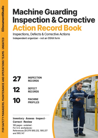 'Cover von Machine Guarding Inspection & Corrective Action Record Book'-Cover