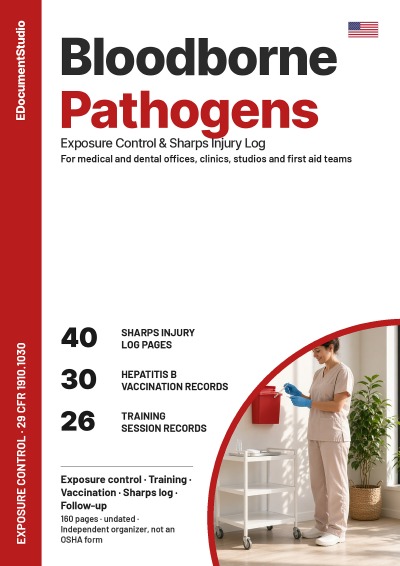 'Cover von Bloodborne Pathogens Exposure Control & Sharps Injury Log'-Cover